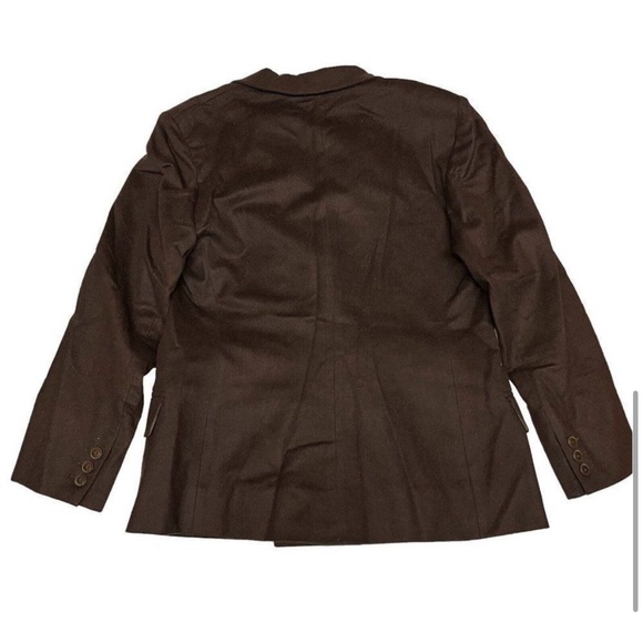 Max Mara Womens 8 Pure Wool Double Breasted Blazer Made In Italy Chocolate Brown